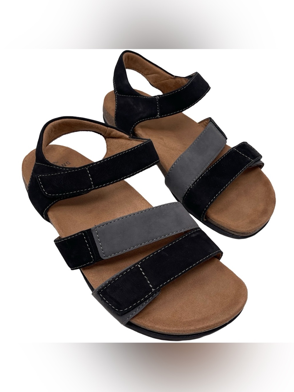 Earth Origins “Orlene” Sandals Women's Size 10W Wide Black Grey